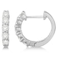 Hinged Hoop Lab Diamond Huggie Style Earrings 14k White Gold (0.75ct)