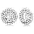 Double Halo Diamond Earring Jackets for 5mm Studs 14k White Gold (0.60ct)