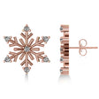 Diamond Snowflake Winter Earrings 14k Rose Gold (0.15ct)