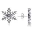 Diamond Snowflake Winter Earrings in 14k White Gold (0.15ct)