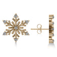 Diamond Snowflake Winter Earrings 14k Yellow Gold (0.15ct)