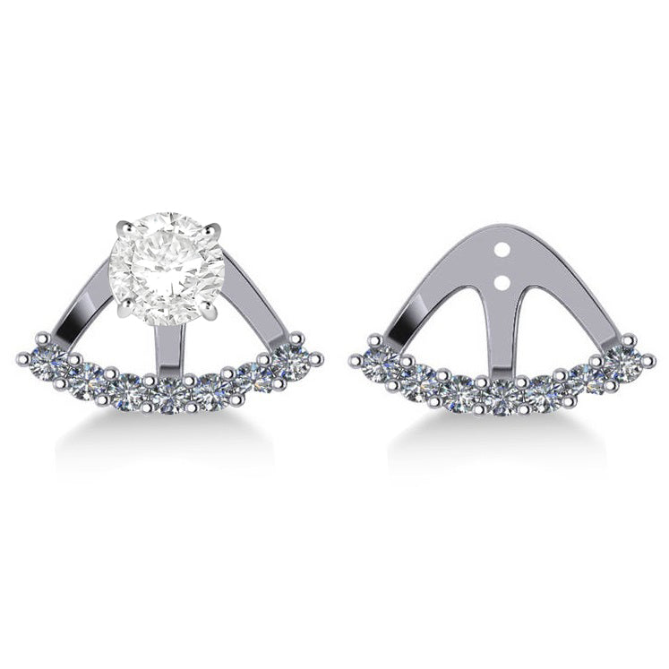 Freeform Diamond Earring Jackets in 14k White Gold (0.70ct)