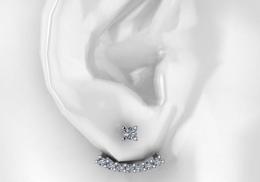 Freeform Diamond Earring Jackets in 14k White Gold (0.70ct)