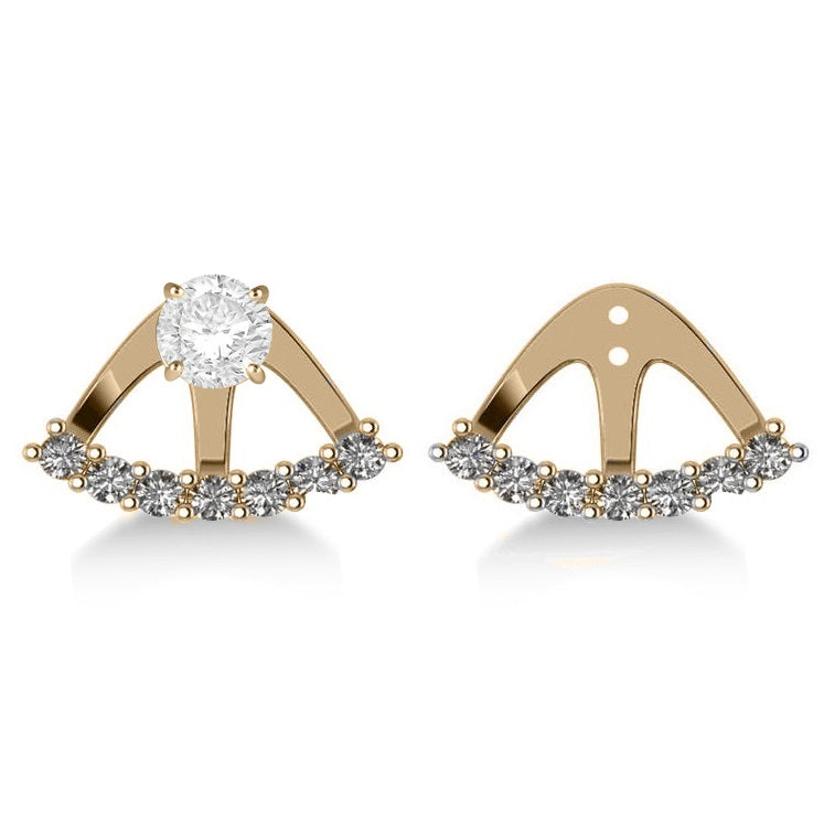 Freeform Diamond Earring Jackets in 14k Yellow Gold (0.70ct)