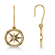 Diamond Nautical Dangle Compass Earrings 14k Yellow Gold (0.16ct)
