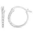 Genuine Diamond Hoop Earrings Pave Set in 14k White Gold 0.25ct