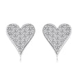 Diamond Pave Elongated Heart Earrings 14k White Gold (0.38ct)