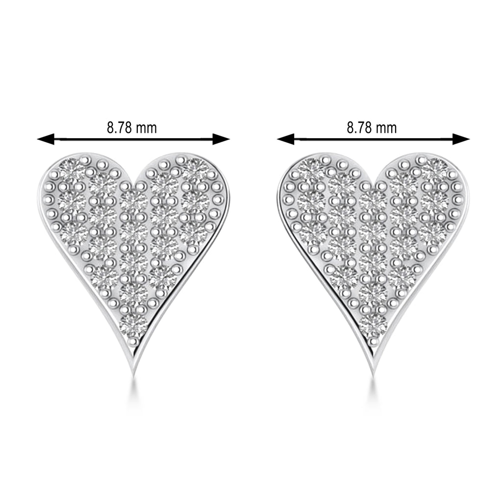 Diamond Pave Elongated Heart Earrings 14k White Gold (0.38ct)