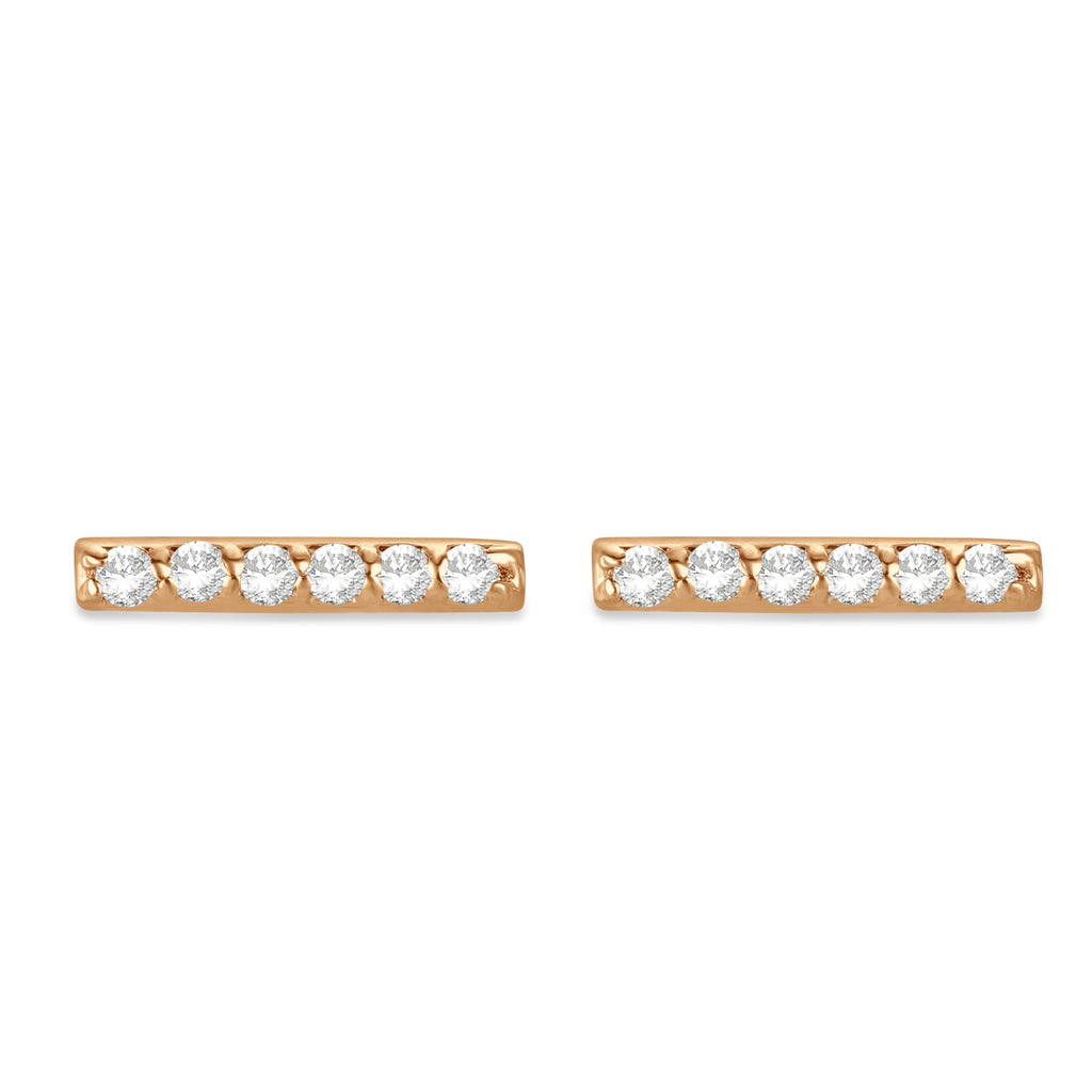 Diamond Bar Earrings 14k Rose Gold (0.12ct)