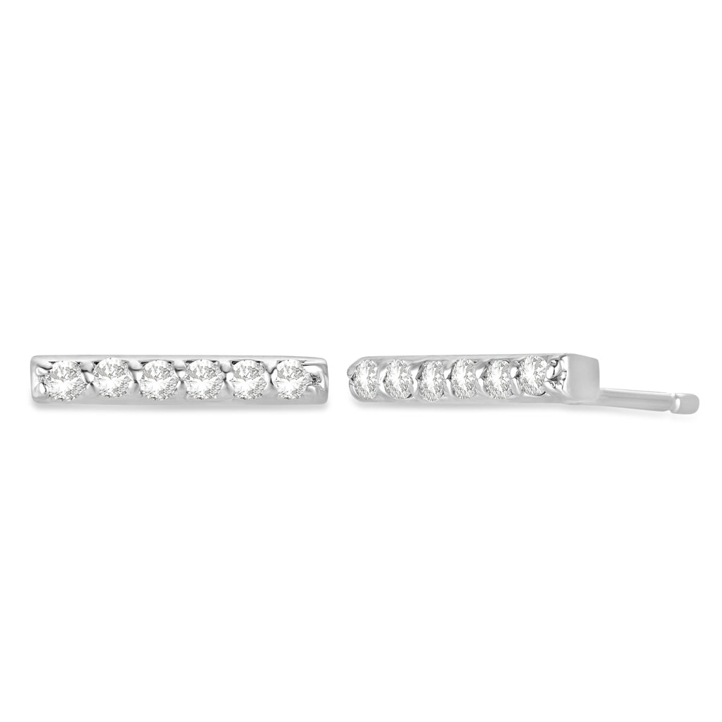 Diamond Bar Earrings 14k White Gold (0.12ct)