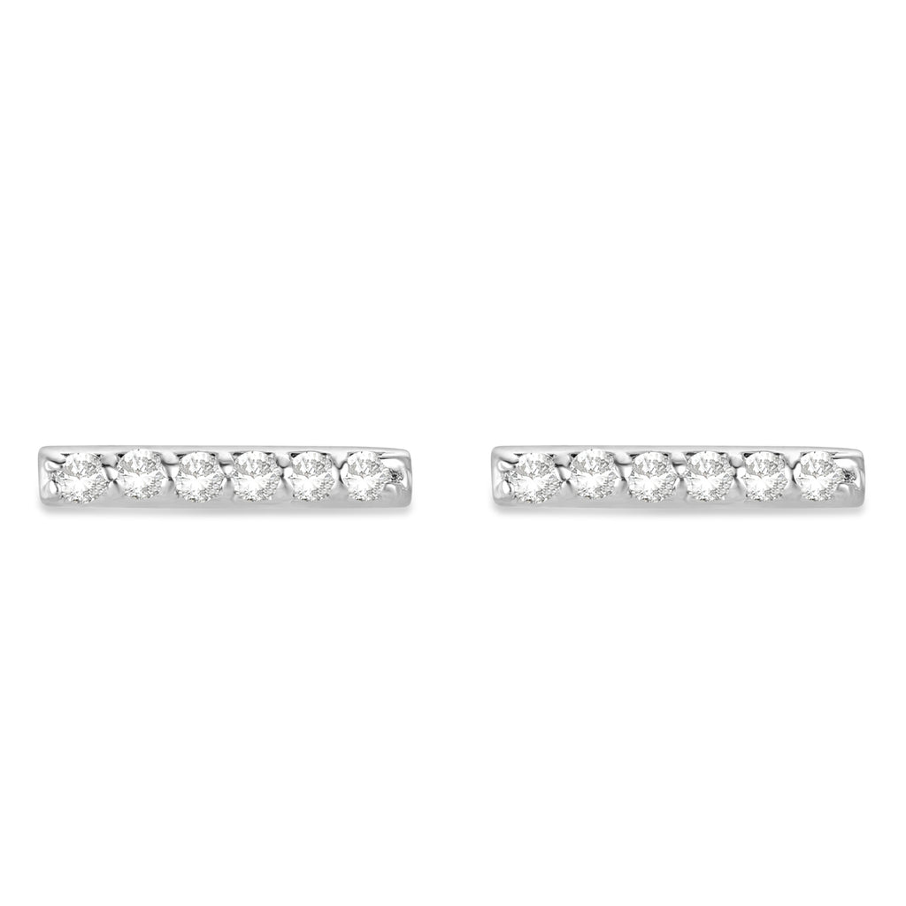 Diamond Bar Earrings 14k White Gold (0.12ct)