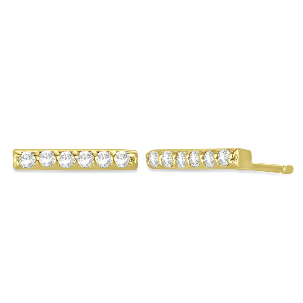 Diamond Bar Earrings 14k Yellow Gold (0.12ct)