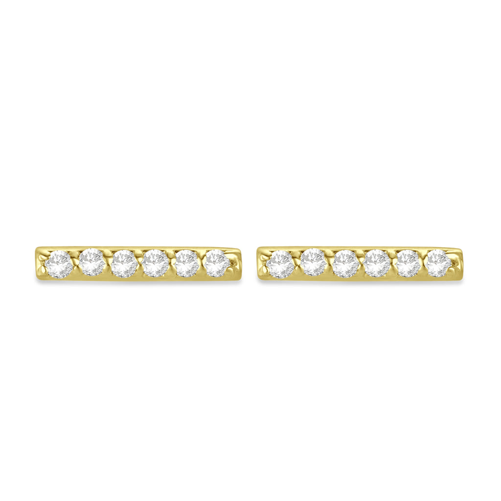 Diamond Bar Earrings 14k Yellow Gold (0.12ct)