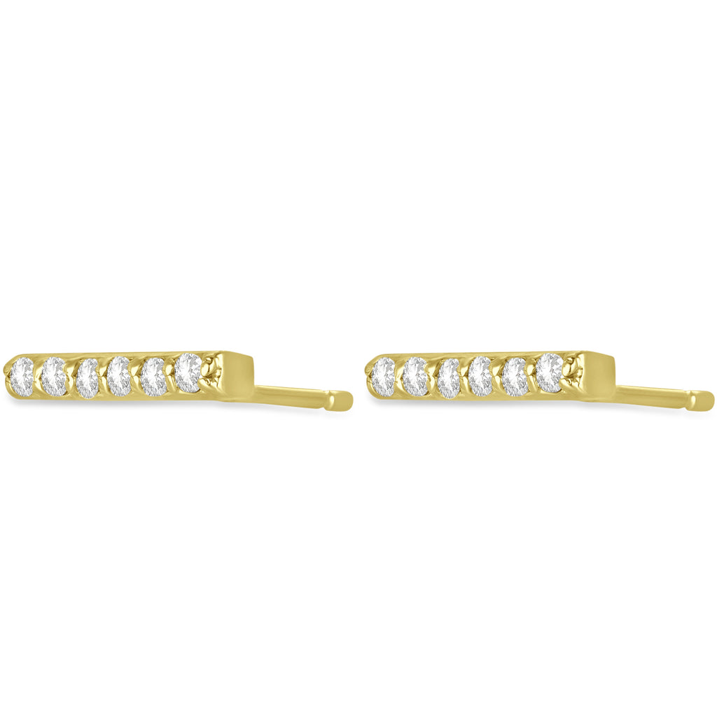 Diamond Bar Earrings 14k Yellow Gold (0.12ct)