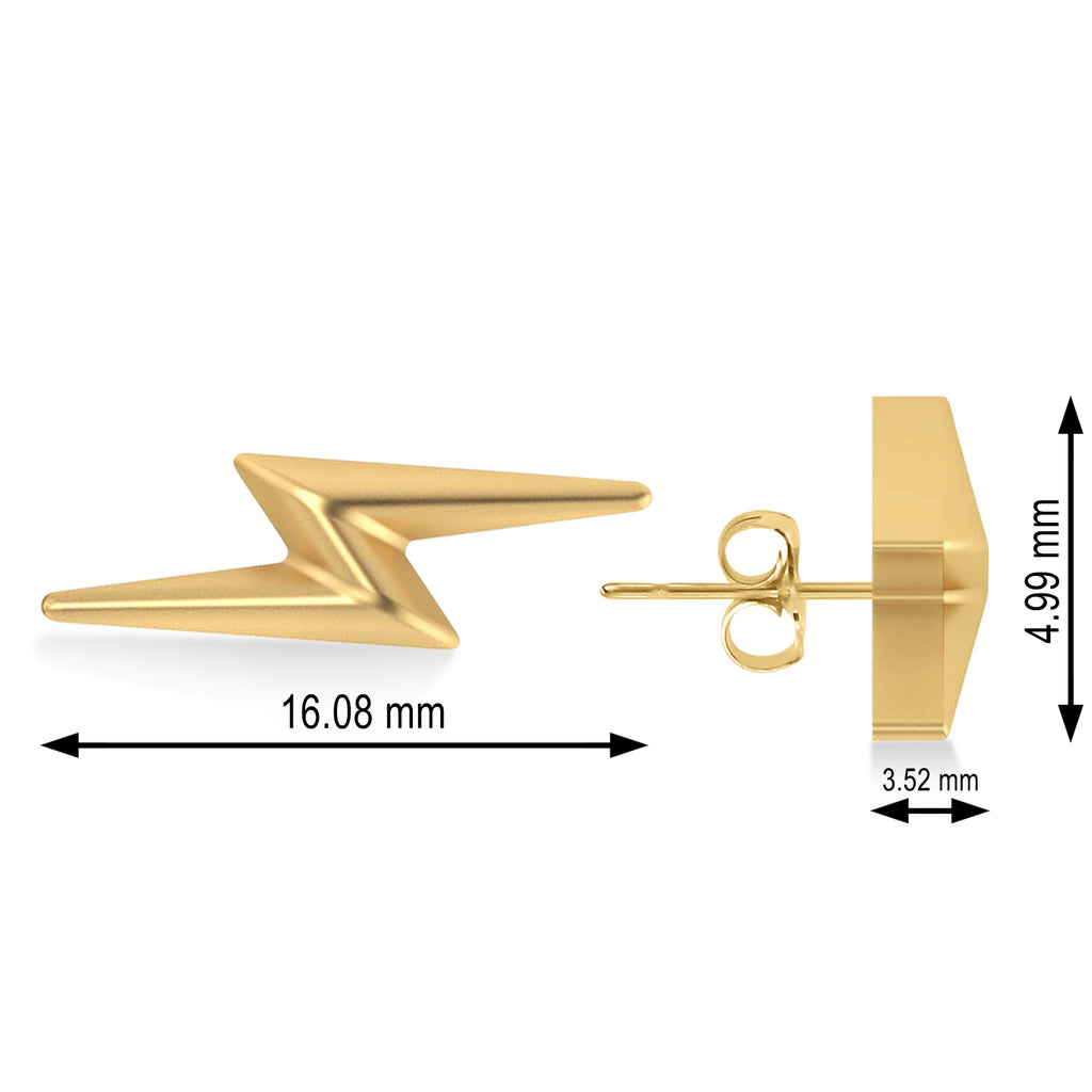 Lightning Bolt Earrings 14k Yellow Gold