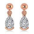 Lab Diamond Dangling Pear Earrings 14k Rose Gold (2.00ct)
