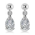 Diamond Dangling Pear Earrings 14k White Gold (2.00ct)