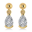 Lab Diamond Dangling Pear Earrings 14k Yellow Gold (2.00ct)