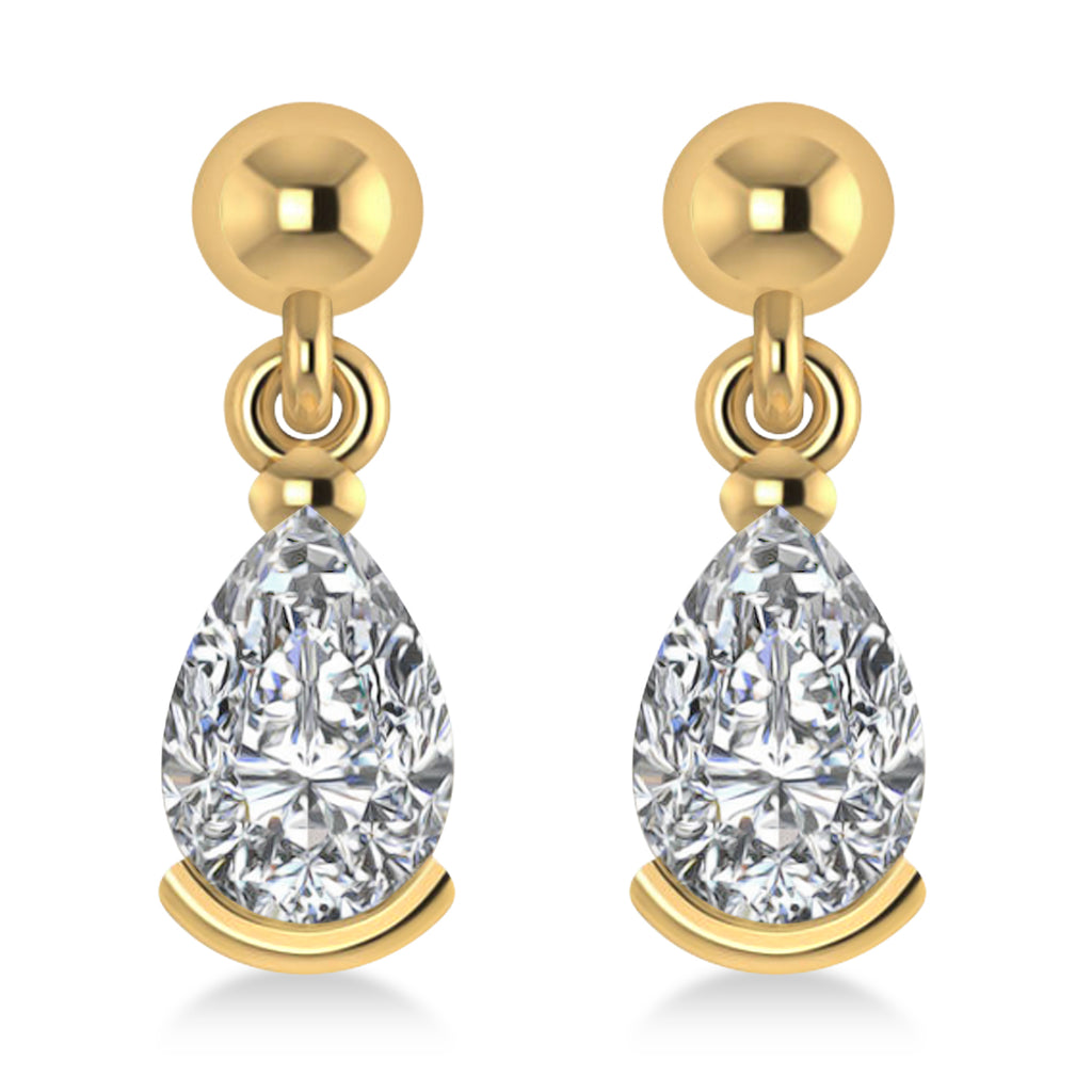 Diamond Dangling Pear Earrings 14k Yellow Gold (2.00ct)