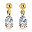 Diamond Dangling Pear Earrings 14k Yellow Gold (2.00ct)