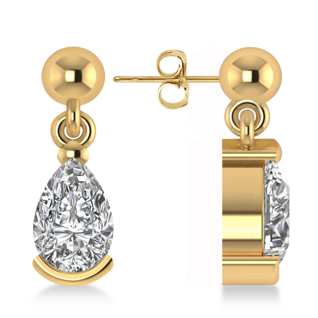 Diamond Dangling Pear Earrings 14k Yellow Gold (2.00ct)