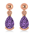 Lab Amethyst Dangling Pear Earrings 14k Rose Gold (2.00ct)