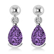Lab Amethyst Dangling Pear Earrings 14k White Gold (2.00ct)