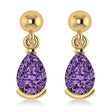 Lab Amethyst Dangling Pear Earrings 14k Yellow Gold (2.00ct)