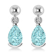 Aquamarine Dangling Pear Earrings 14k White Gold (2.00ct)
