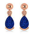 Blue Sapphire Dangling Pear Earrings 14k Rose Gold (2.00ct)