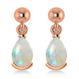 Opal Dangling Pear Earrings 14k Rose Gold (2.00ct)