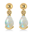 Lab Opal Dangling Pear Earrings 14k Yellow Gold (2.00ct)