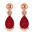 Lab Ruby Dangling Pear Earrings 14k Rose Gold (2.00ct)