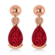 Ruby Dangling Pear Earrings 14k Rose Gold (2.00ct)