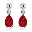 Lab Ruby Dangling Pear Earrings 14k White Gold (2.00ct)