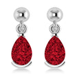 Ruby Dangling Pear Earrings 14k White Gold (2.00ct)