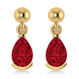Ruby Dangling Pear Earrings 14k Yellow Gold (2.00ct)