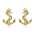 Anchor With Rope Earrings 14k Yellow Gold