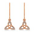 Diamond Celtic Knot Dangle Earrings 14k Rose Gold (0.15ct)