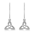 Diamond Celtic Knot Dangle Earrings 14k White Gold (0.15ct)