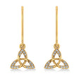 Diamond Celtic Knot Dangle Earrings 14k Yellow Gold (0.15ct)