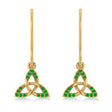 Tsavorite Celtic Knot Dangle Earrings 14k Yellow Gold (0.15ct)