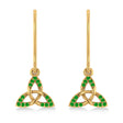 Tzavorite Celtic Knot Dangle Earrings 14k Yellow Gold (0.15ct)