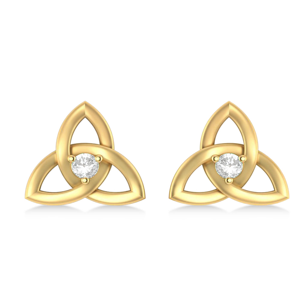 Diamond Celtic Knot Stud Earrings 14k Yellow Gold (0.10ct)