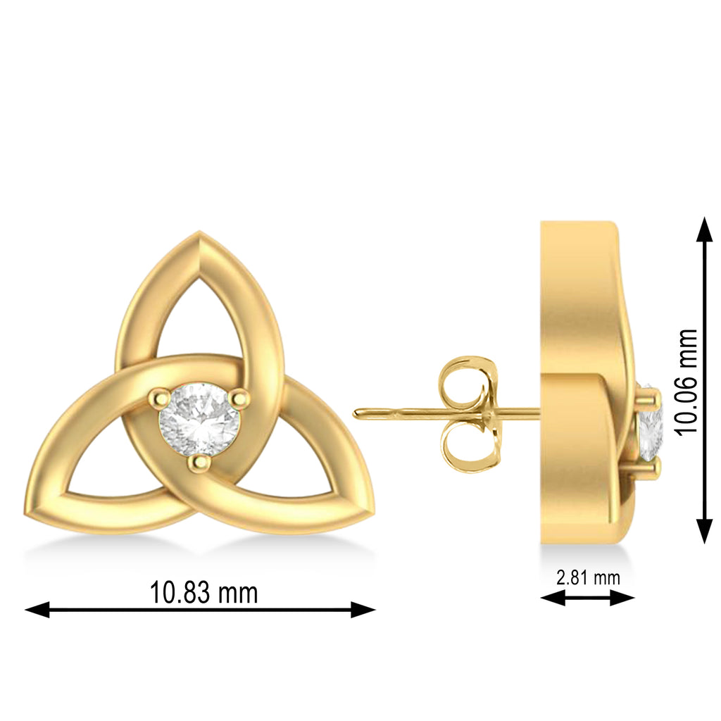 Diamond Celtic Knot Stud Earrings 14k Yellow Gold (0.10ct)
