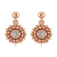 Diamond Sunflower Dangling Earrings 14k Rose Gold (0.14ct)