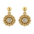Diamond Sunflower Dangling Earrings 14k Yellow Gold (0.14ct)