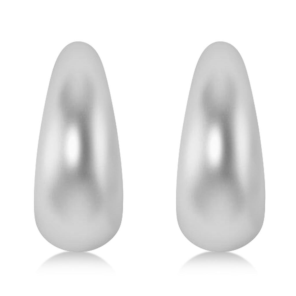 J Hoops Tusk Earrings 14K White Gold