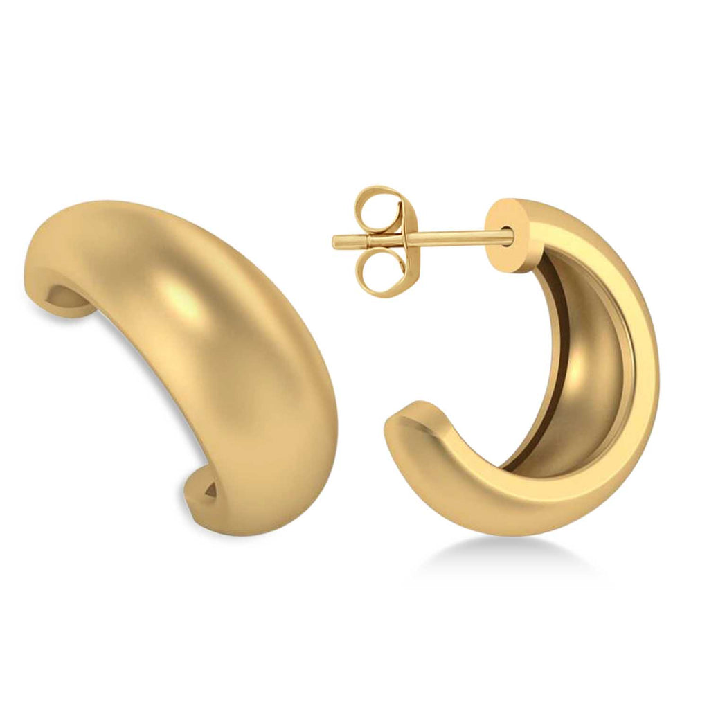 J Hoops Tusk Earrings 14K Yellow Gold