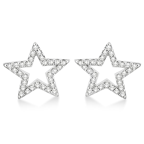 Fancy Star Diamond Earrings in 14K White Gold (0.25ct)